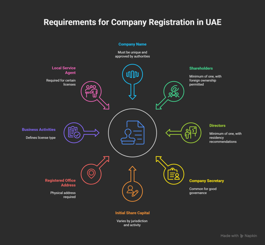 Requirements for company registration in the UAE 2025