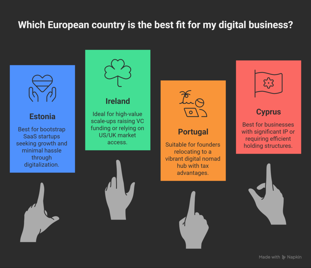 Conclusión: Encontrar el Hogar Europeo Óptimo para tu Negocio Digital: Selección Visual